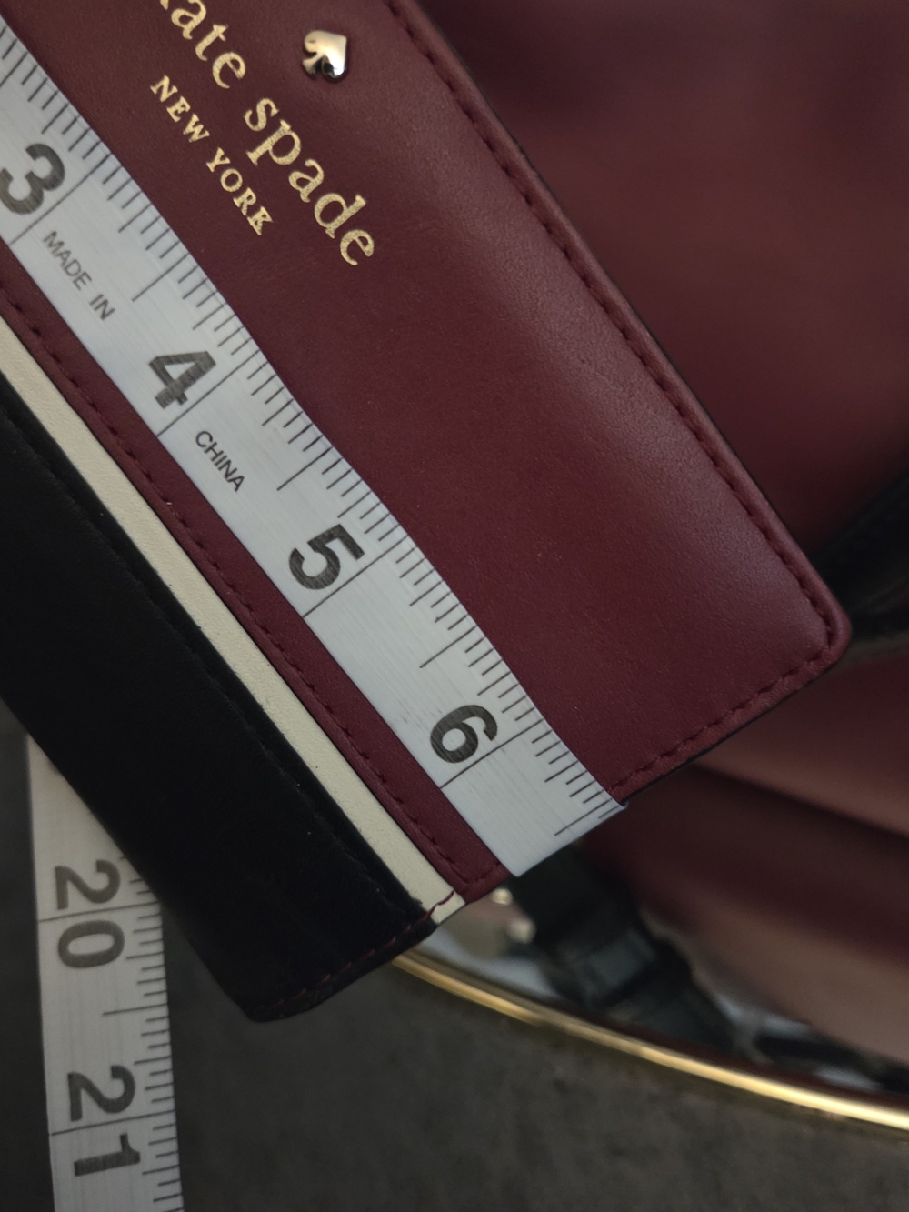 LOW START Kate Spade 2fer Satchel/Crossbody  Wallet Set Burgundy Cream Leather - Picture 7 of 17